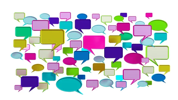 Muitos ícones de conversação coloridos — Fotografia de Stock