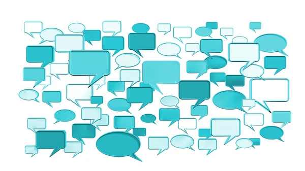 Muitos ícones de conversa azul — Fotografia de Stock