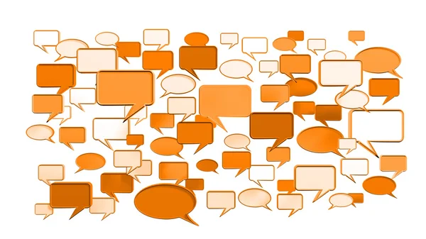 Muchos iconos de conversación naranja — Foto de Stock
