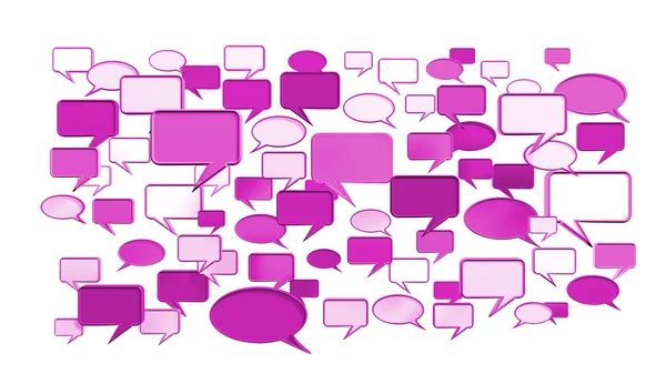 Muchos iconos de conversación rosa — Foto de Stock