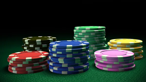 Набор фишек казино — стоковое фото
