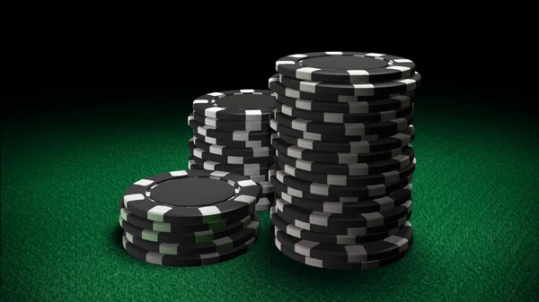 Casino chips nero — Foto Stock