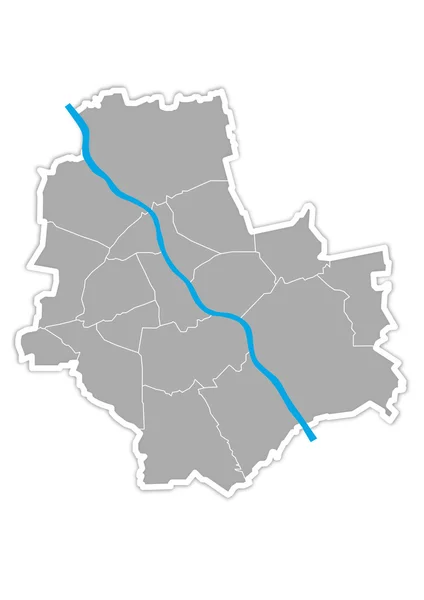 Warsaw map — Stock Photo, Image