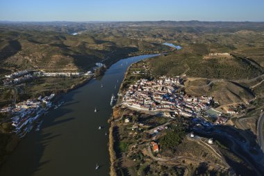 Aerial view of the Guadiana river clipart