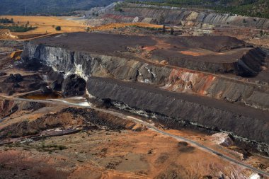 atık bakır riotinto içinde eritme, havadan görünümü