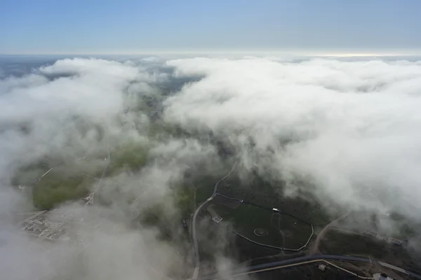 stock image Aerial view of landscape with clouds