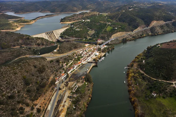 Aerial view of the river Guadiana — Stock Photo, Image