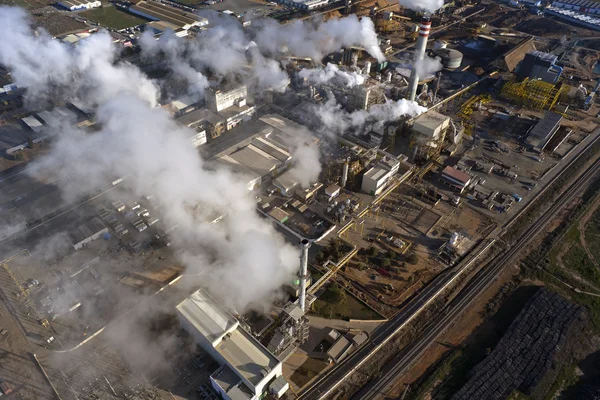 Vista aérea de las instalaciones industriales de Huelva Fotos de stock libres de derechos