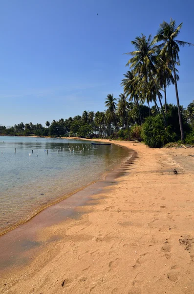 Длинный одинокий пляж на Кроликовом острове, Камбодия Лицензионные Стоковые Фото