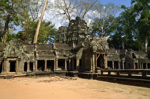 Main entrance of the temple Ta Phrom Stock Image