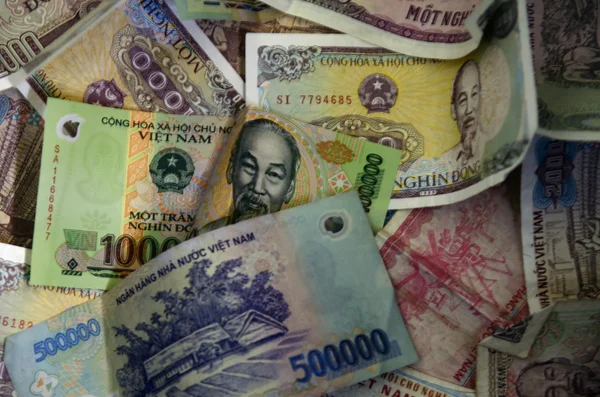 Vietnamees valuta achtergrond Rechtenvrije Stockfoto's