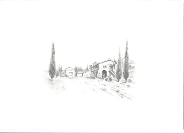 Тосканская деревня Стоковое Изображение
