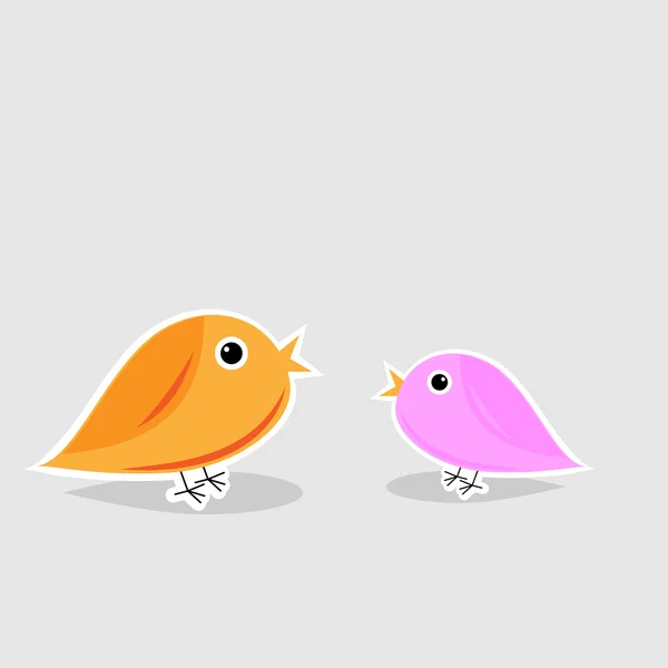 Söta kärleksfulla fåglar — Stock vektor