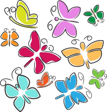 Abstract Butterflies clipart