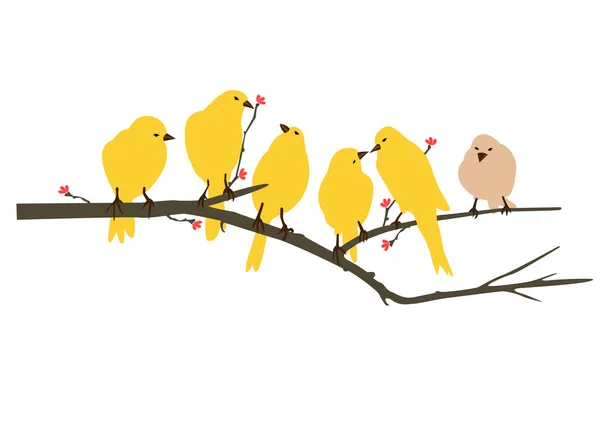 Gele vogel sticker — Stockvector