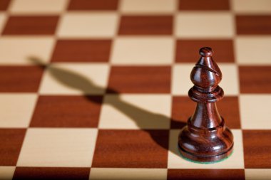 Satranç taşını - bir satranç tahtası üzerinde siyah fil.