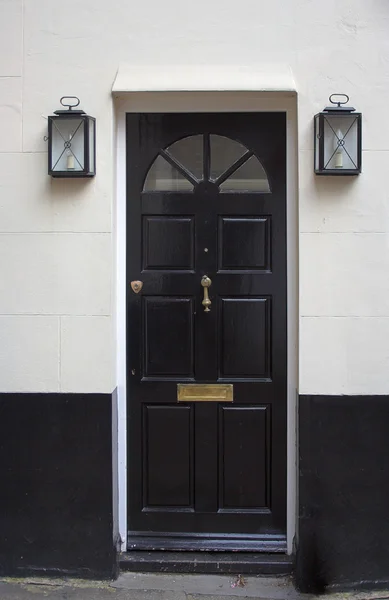 Siyah ön kapı — Stok fotoğraf
