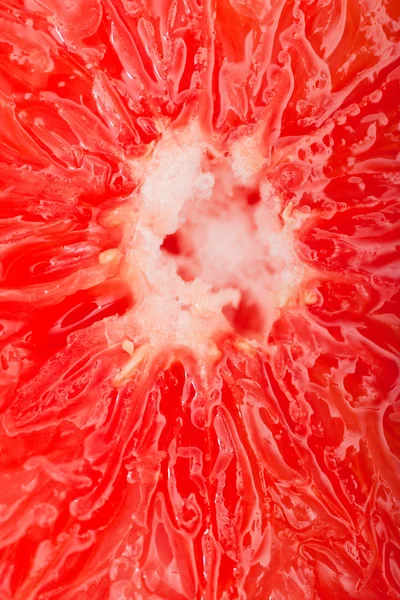 Extreme Makroaufnahme einer roten Grapefruit — Stockfoto