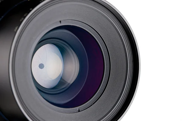 Close-up of the front lens of a medium format camera — Stock Photo, Image