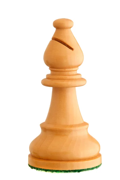 Pieza de ajedrez - alfil blanco — Foto de Stock