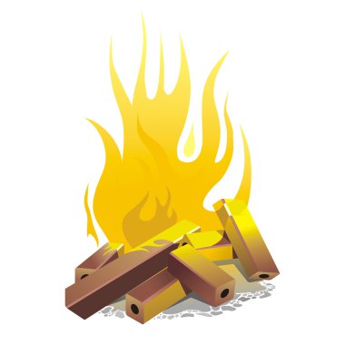 Campfire. vector illustration clipart