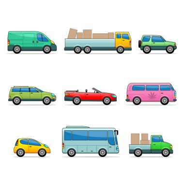 Vector car icons clipart