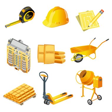 Building icons clipart