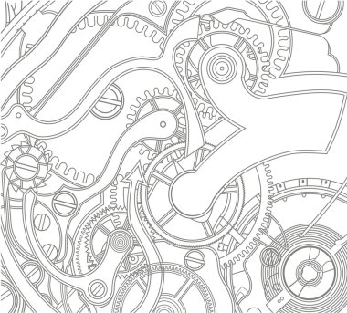 Seamless pattern of gears clipart