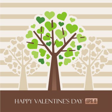 Valentine tree with hearts clipart