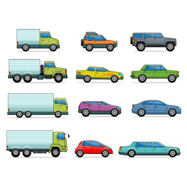 Vector car icons clipart