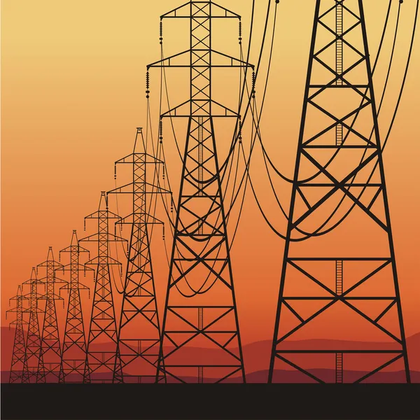 Líneas de energía eléctrica — Archivo Imágenes Vectoriales