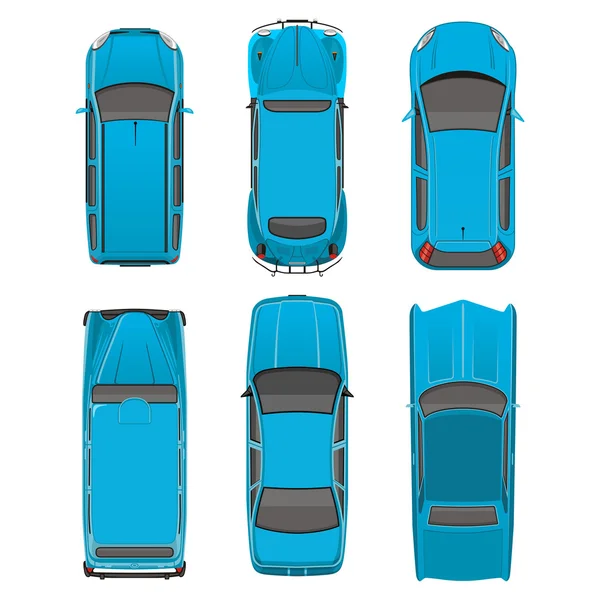 Top view different automobiles — Stock Vector