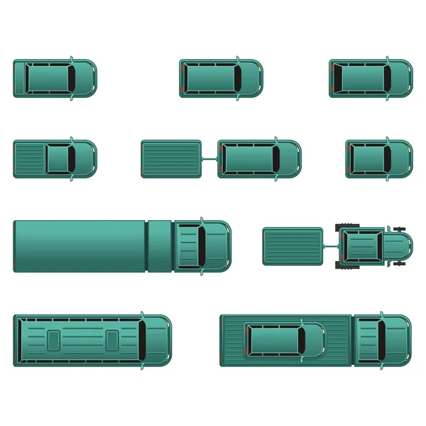 Ovanifrån olika bilar — Stock vektor