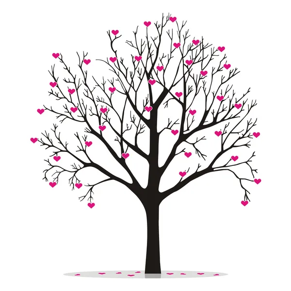 Valentine strom se srdíčky — Stockový vektor