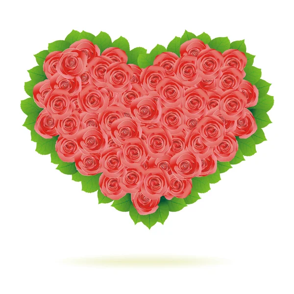 Corazón Floral. Hermosa ilustración vectorial — Archivo Imágenes Vectoriales