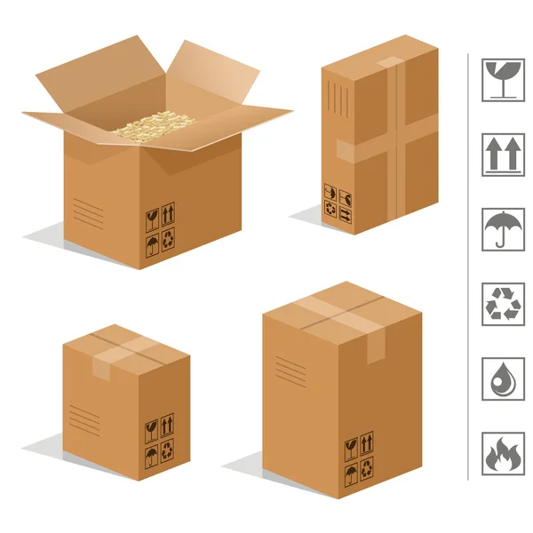 Pudełka kartonowe — Wektor stockowy