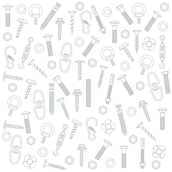 Seamless nuts and bolts — Stock Vector