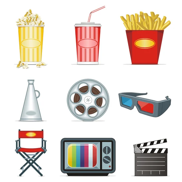 Iconos de película — Vector de stock