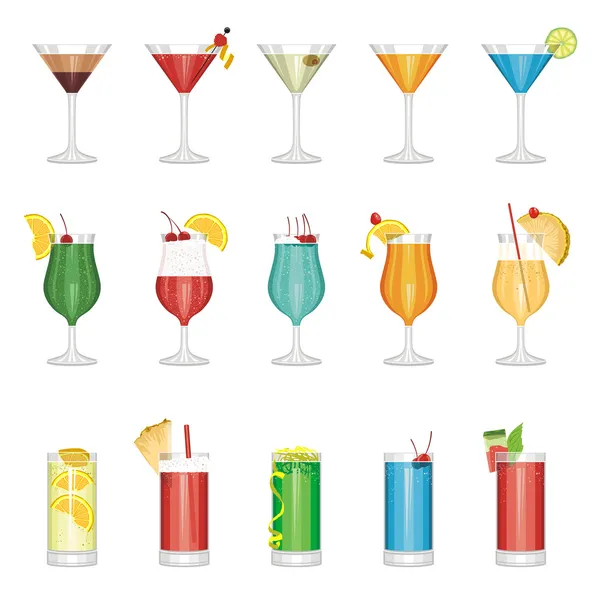 stock vector Cocktail set
