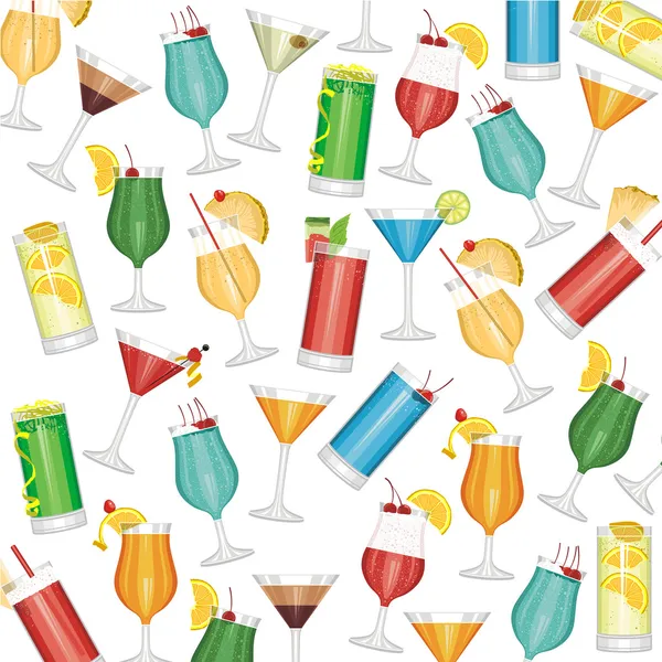Cocktails motif sans couture — Image vectorielle