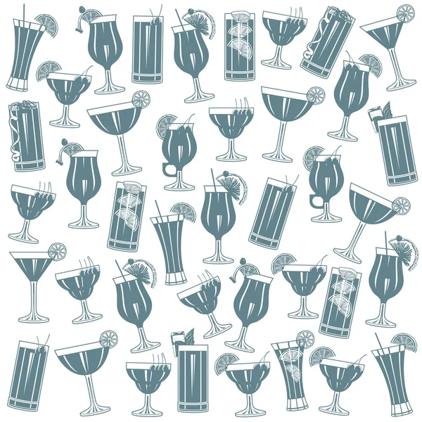 Cocktails seamless pattern — Stock Vector
