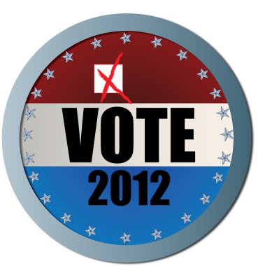 Vote 2012 Web Button with X clipart