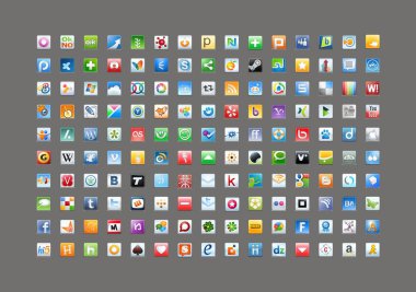 Social media classic icons clipart