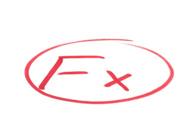 Failed Test - Grade Fx clipart