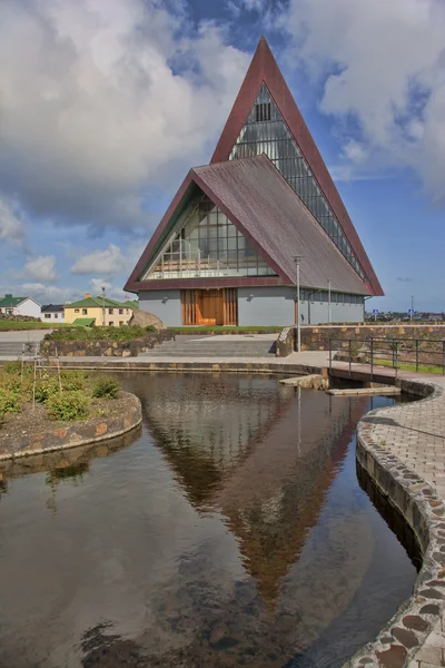Modern church with copper roof