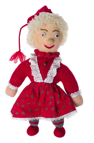 一条裙子的针织的圣诞老人女孩 图库图片