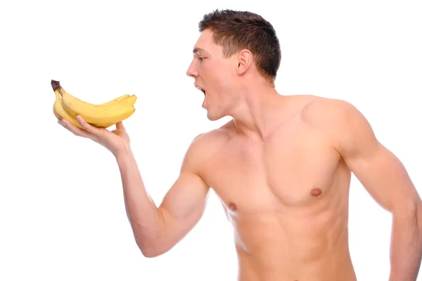 水果的裸体男人 — 图库照片