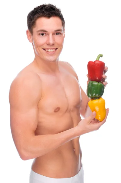 Naked man with pepper — Stock Photo, Image