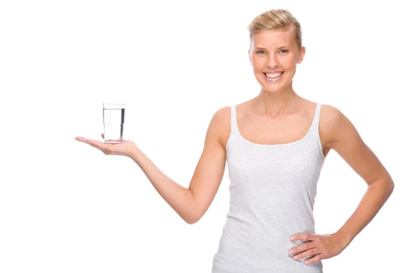 Vrouw met water — Stockfoto