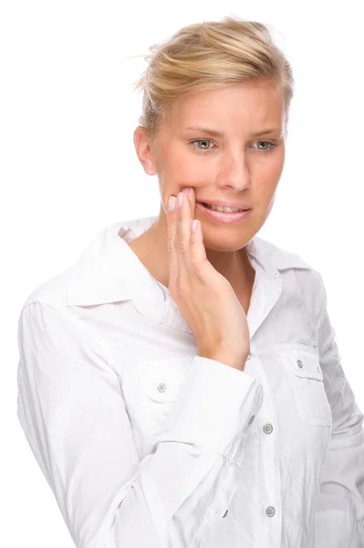 Donna con mal di denti — Foto Stock